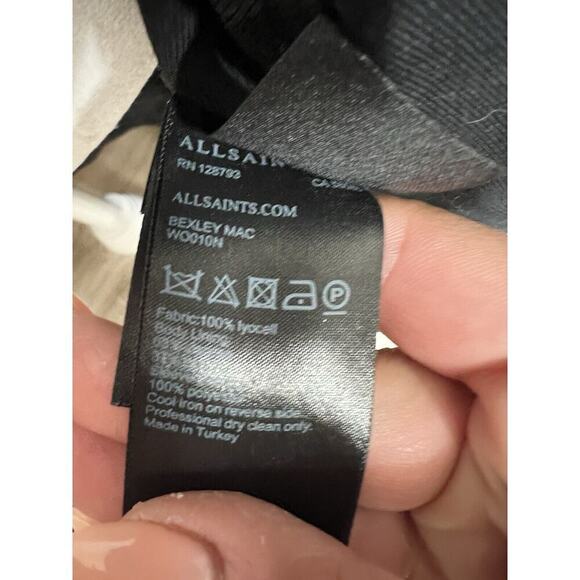 Women's Size Small AllSaints Bexley Mac Jacket Trench Black Coat - Picture 15 of 16